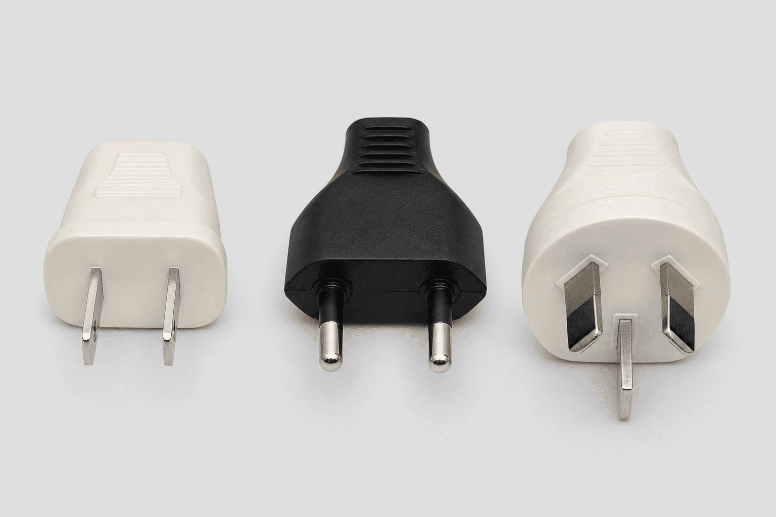 US, EU, and Australian household plug shapes